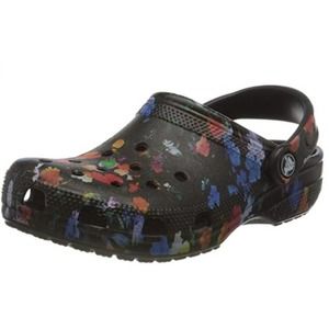 Crocs Women's Classic Printed Floral Clog, Black Multi, 6 Men/ 8 Women